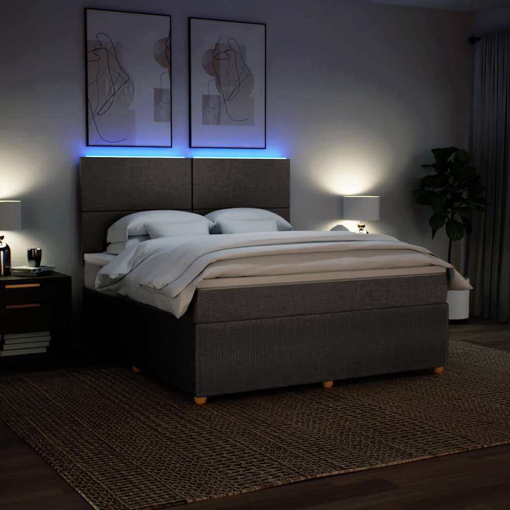 Sommier à lattes de lit avec matelas Taupe 180x200 cm Tissu - XIOS