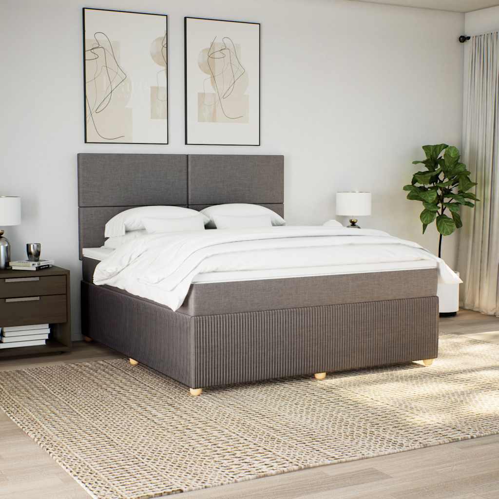 Sommier à lattes de lit avec matelas Taupe 180x200 cm Tissu - XIOS