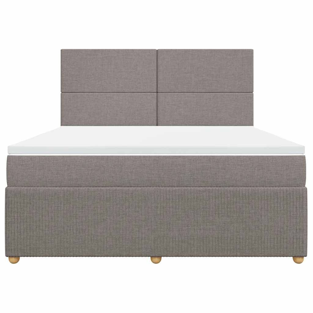 Sommier à lattes de lit avec matelas Taupe 180x200 cm Tissu - XIOS