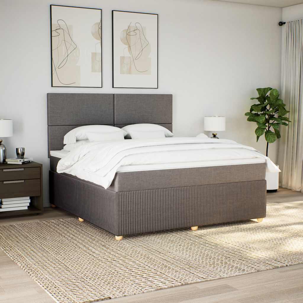Sommier à lattes de lit avec matelas Taupe 180x200 cm Tissu - XIOS