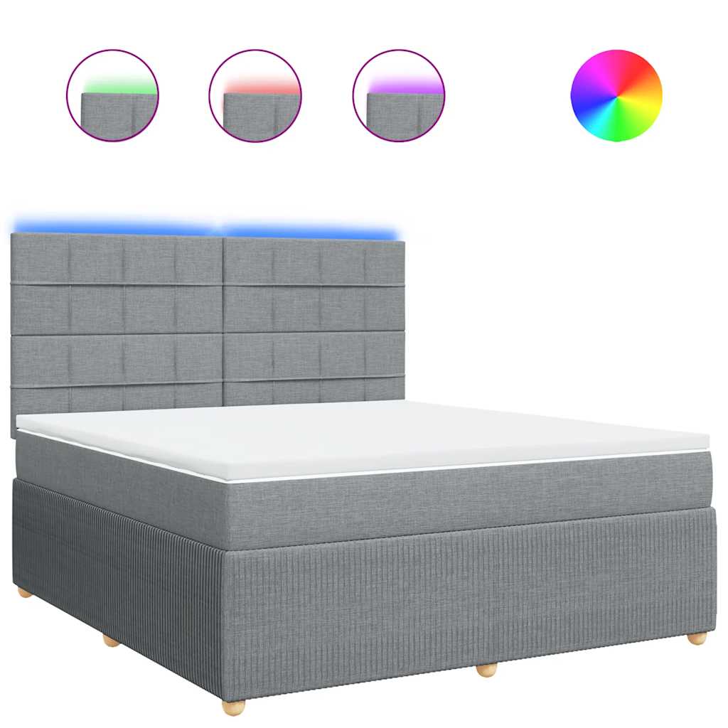 Sommier à lattes de lit avec matelas Gris clair 180x200cm Tissu - XIOS