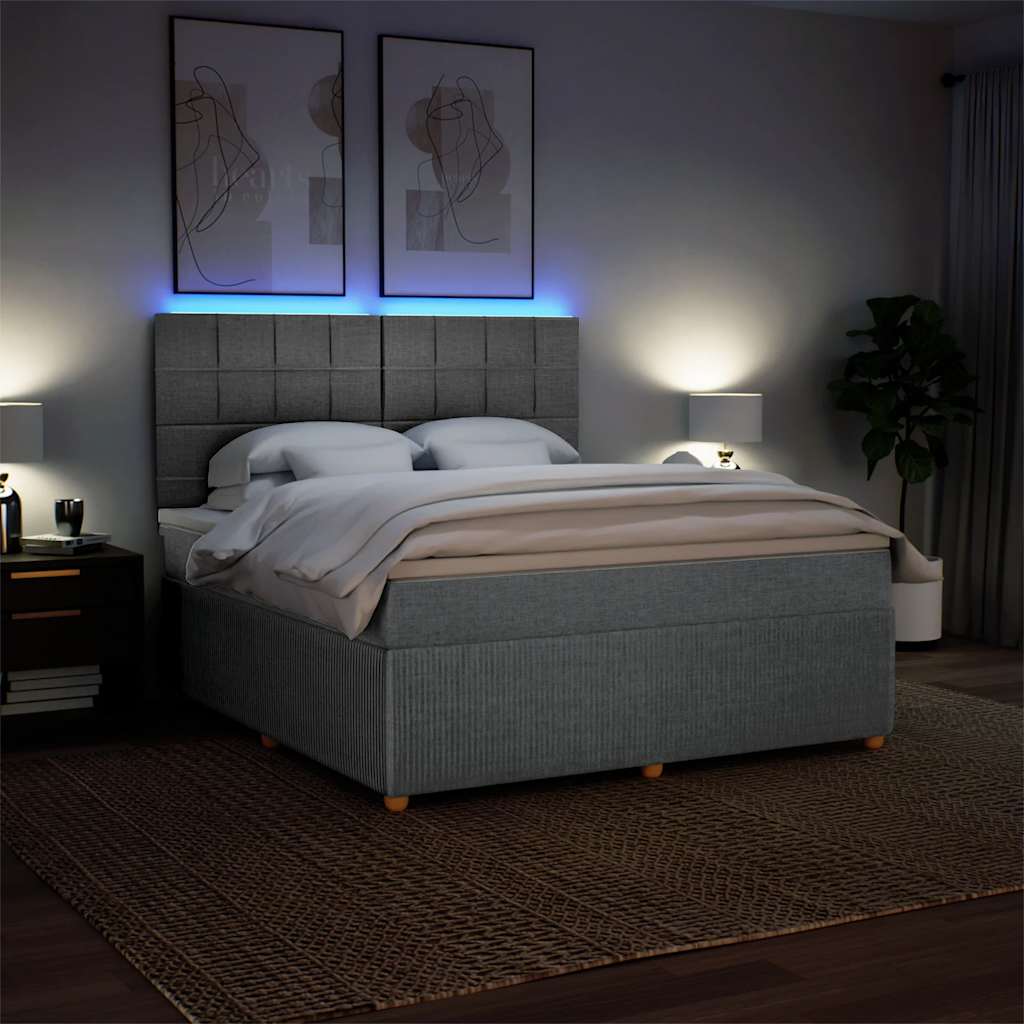 Sommier à lattes de lit avec matelas Gris clair 180x200cm Tissu - XIOS
