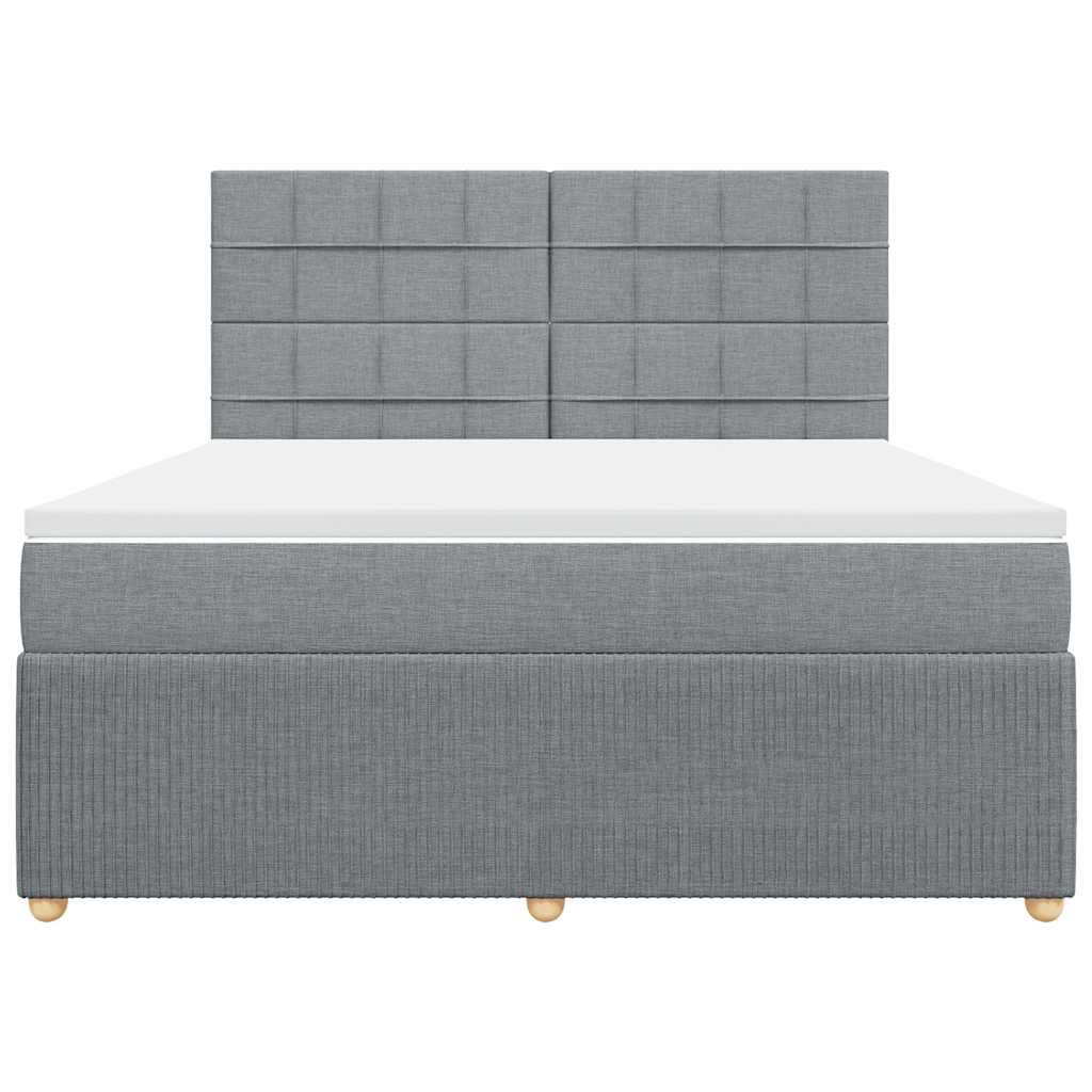 Sommier à lattes de lit avec matelas Gris clair 180x200cm Tissu - XIOS