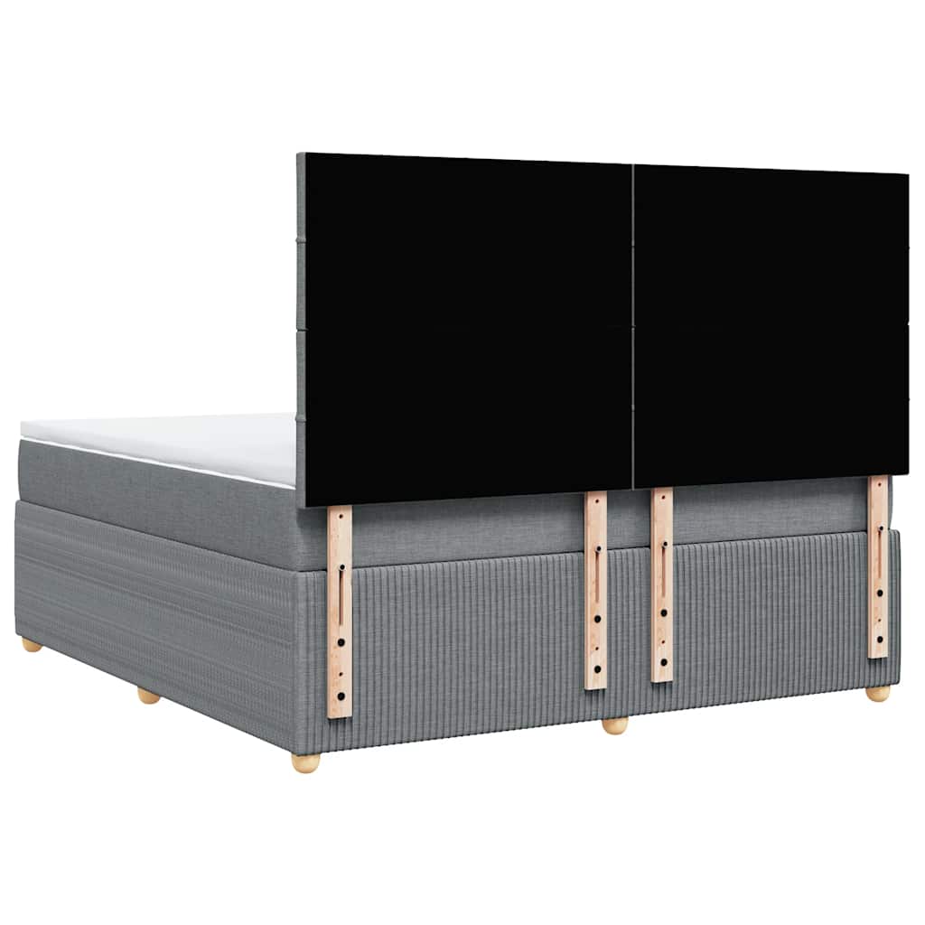 Sommier à lattes de lit avec matelas Gris clair 180x200cm Tissu - XIOS