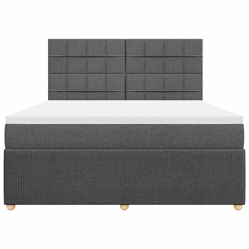 Sommier à lattes de lit avec matelas Gris foncé 180x200cm Tissu - XIOS