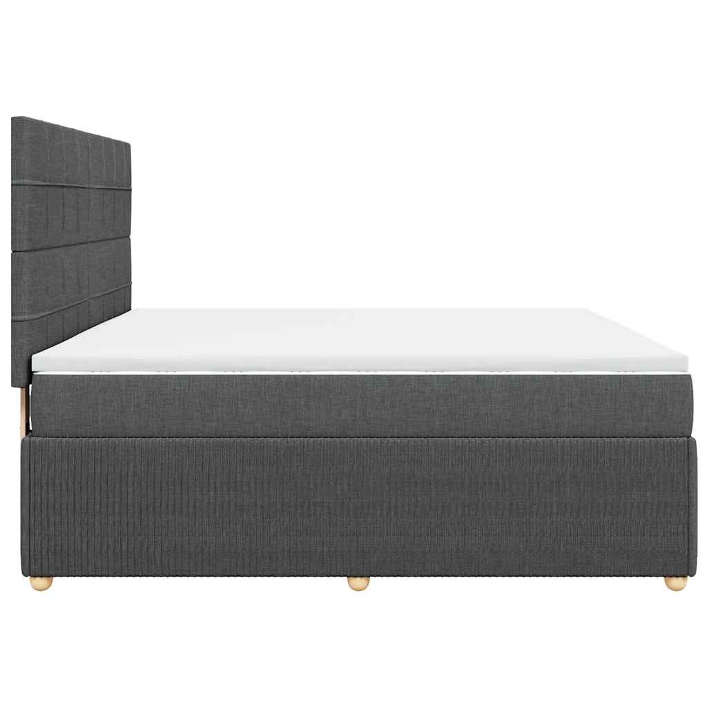 Sommier à lattes de lit avec matelas Gris foncé 180x200cm Tissu - XIOS