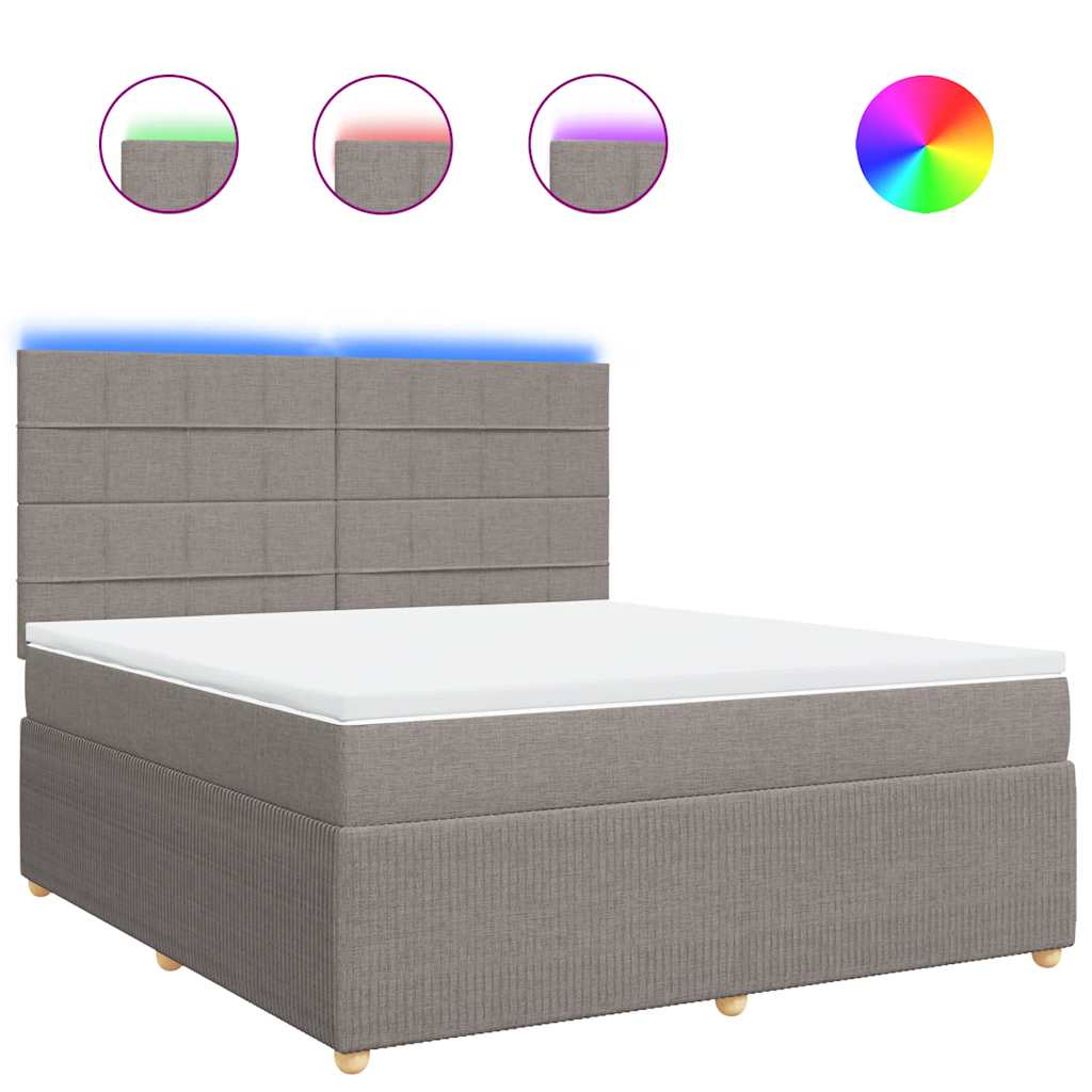 Sommier à lattes de lit avec matelas Taupe 180x200 cm Tissu - XIOS