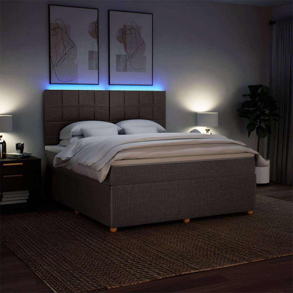 Sommier à lattes de lit avec matelas Taupe 180x200 cm Tissu - XIOS