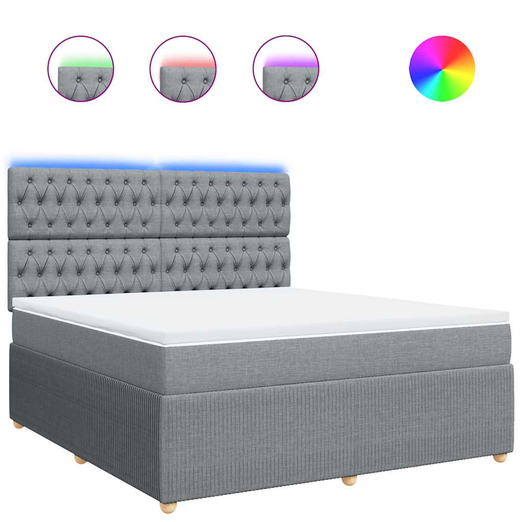 Sommier à lattes de lit avec matelas Gris clair 180x200cm Tissu - XIOS