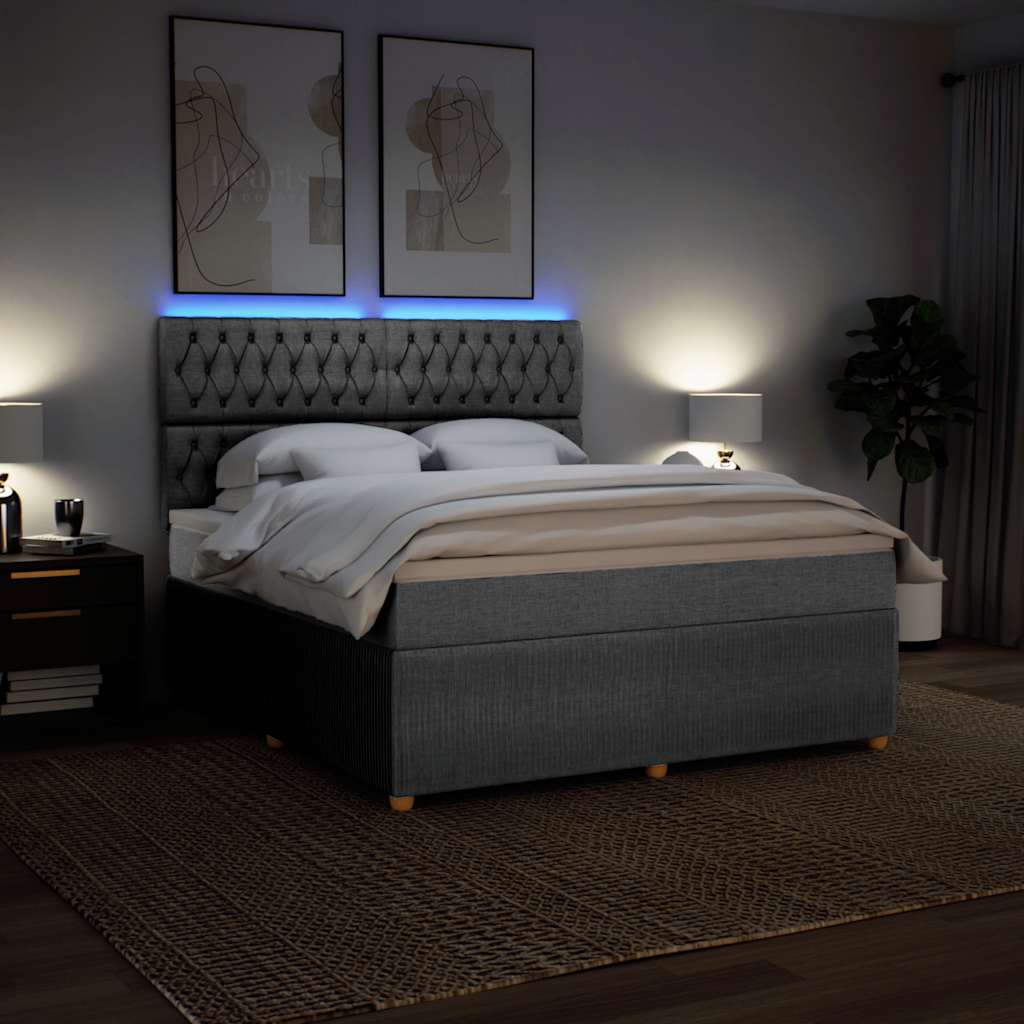 Sommier à lattes de lit avec matelas Gris clair 180x200cm Tissu - XIOS