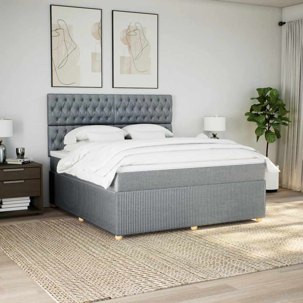 Sommier à lattes de lit avec matelas Gris clair 180x200cm Tissu - XIOS