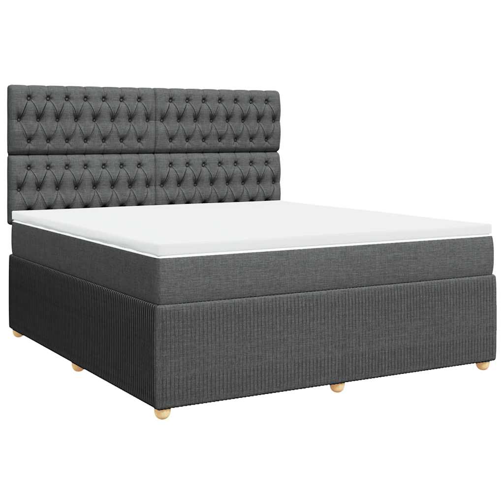 Sommier à lattes de lit avec matelas Gris foncé 180x200cm Tissu - XIOS