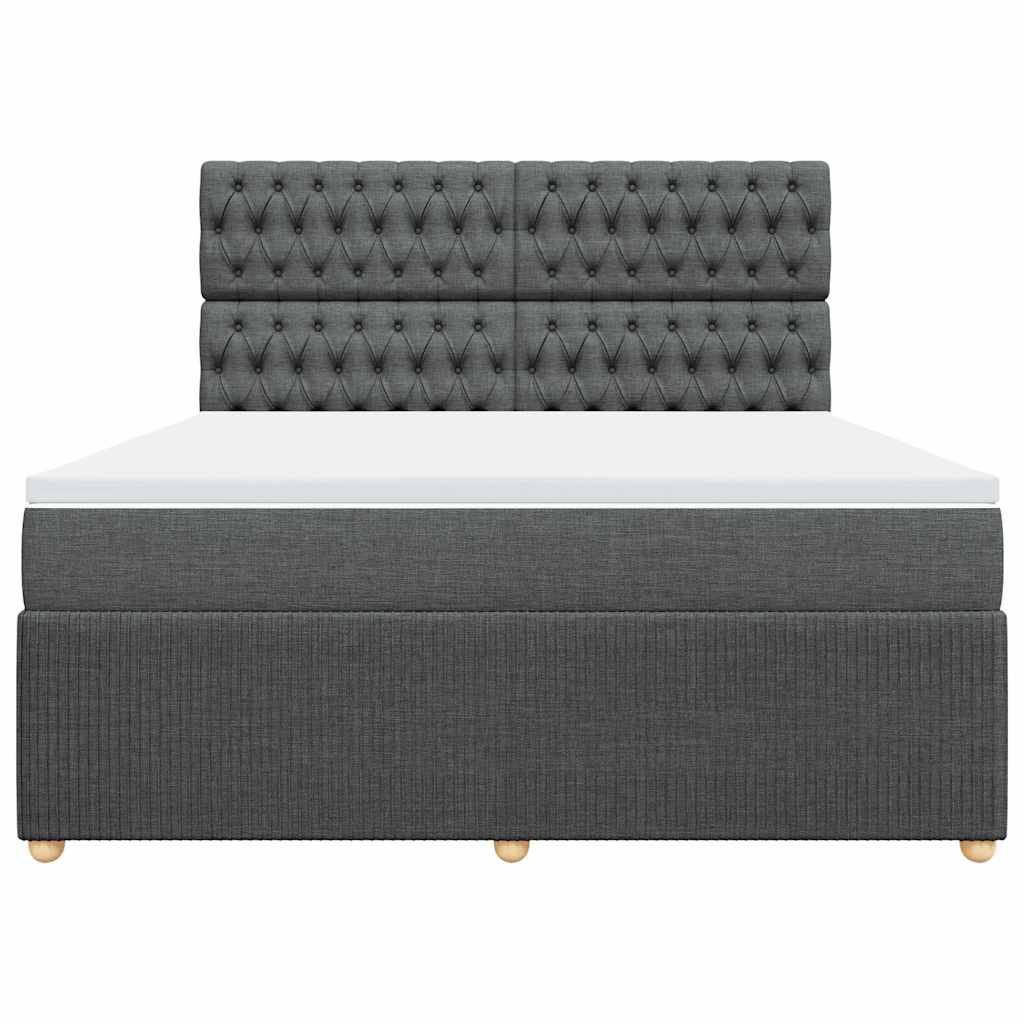 Sommier à lattes de lit avec matelas Gris foncé 180x200cm Tissu - XIOS