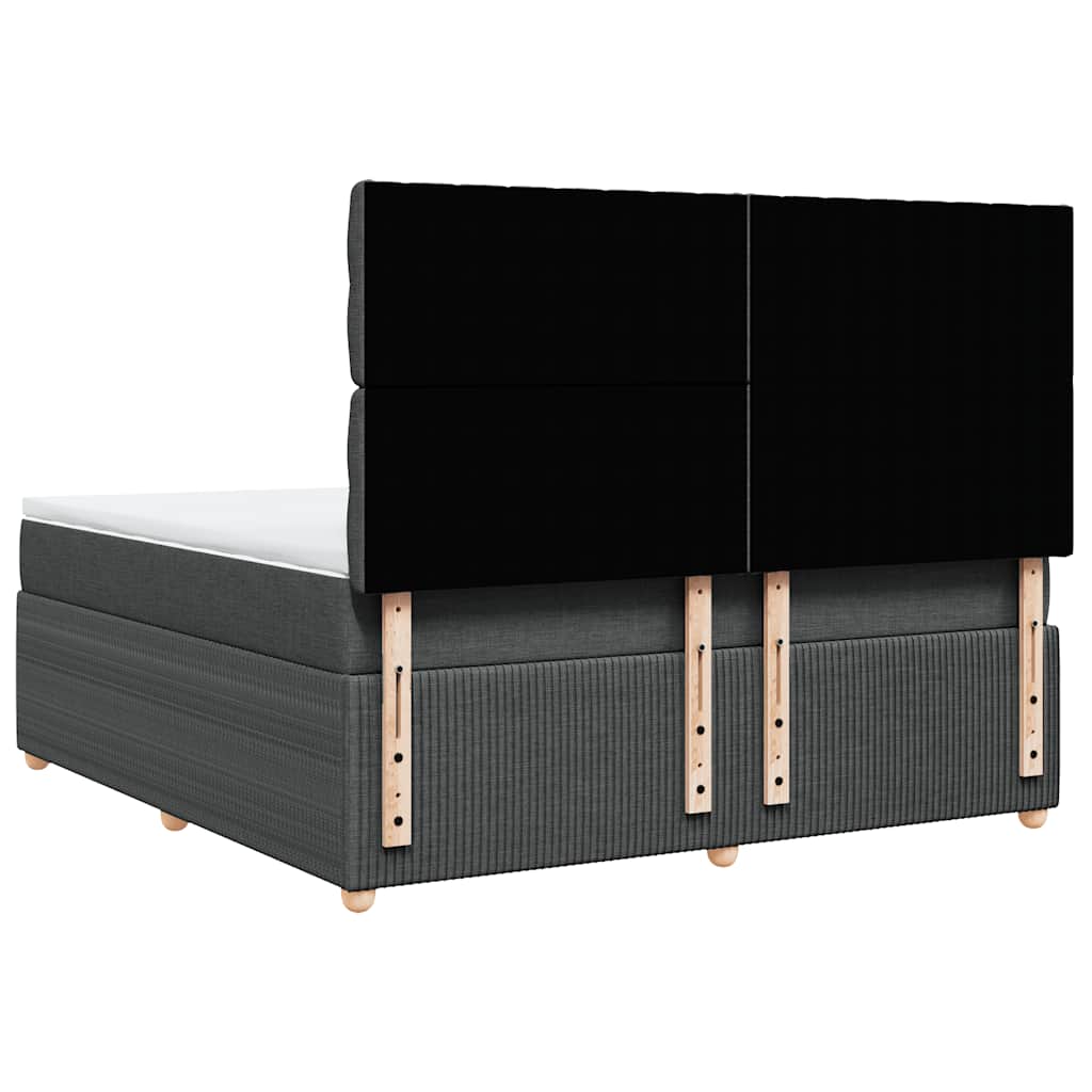 Sommier à lattes de lit avec matelas Gris foncé 180x200cm Tissu - XIOS