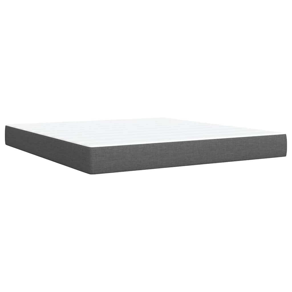 Sommier à lattes de lit avec matelas Gris foncé 180x200cm Tissu - XIOS