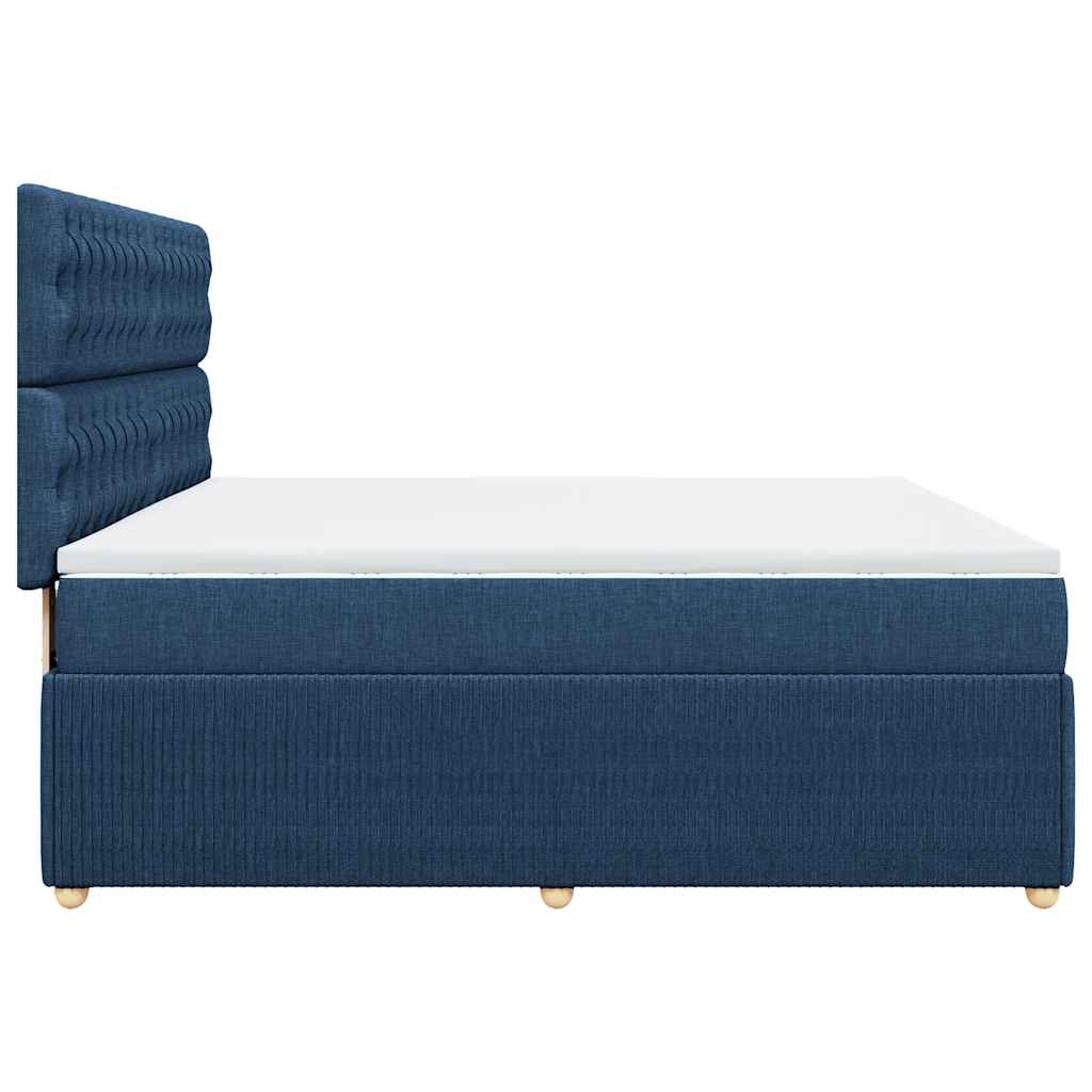 Sommier à lattes de lit avec matelas Bleu 180x200 cm Tissu - XIOS