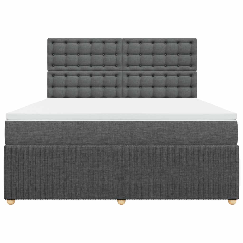Sommier à lattes de lit avec matelas Gris foncé 180x200cm Tissu - XIOS