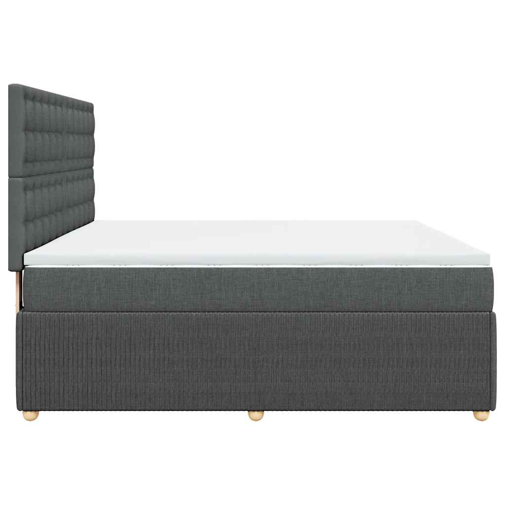 Sommier à lattes de lit avec matelas Gris foncé 180x200cm Tissu - XIOS