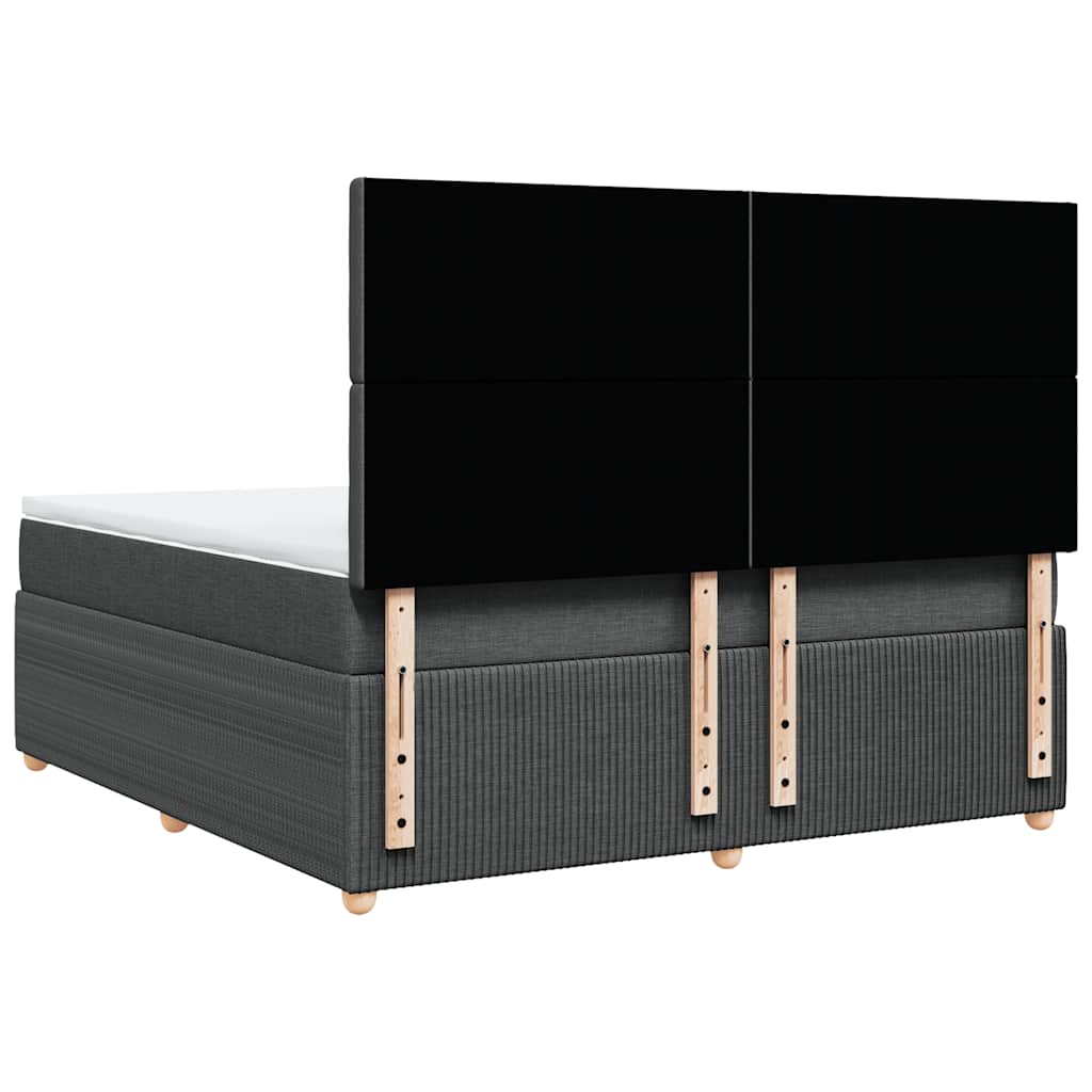 Sommier à lattes de lit avec matelas Gris foncé 180x200cm Tissu - XIOS