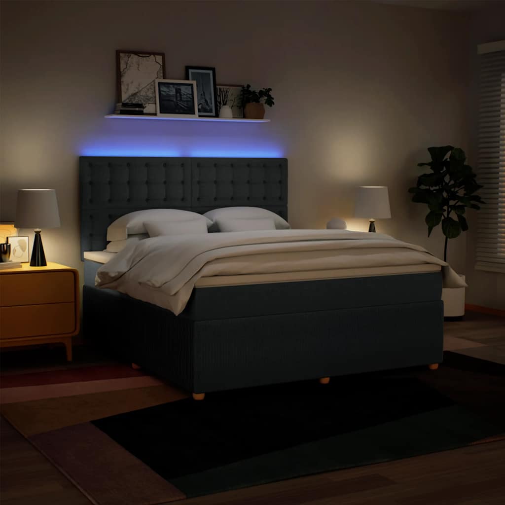 Sommier à lattes de lit avec matelas Bleu 180x200 cm Tissu - XIOS