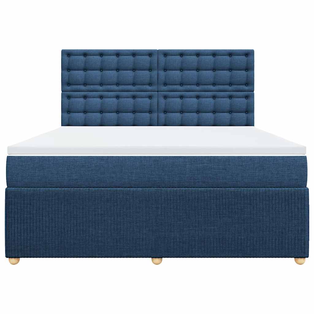 Sommier à lattes de lit avec matelas Bleu 180x200 cm Tissu - XIOS