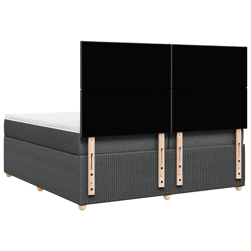 Sommier à lattes de lit avec matelas Gris foncé 200x200cm Tissu - XIOS