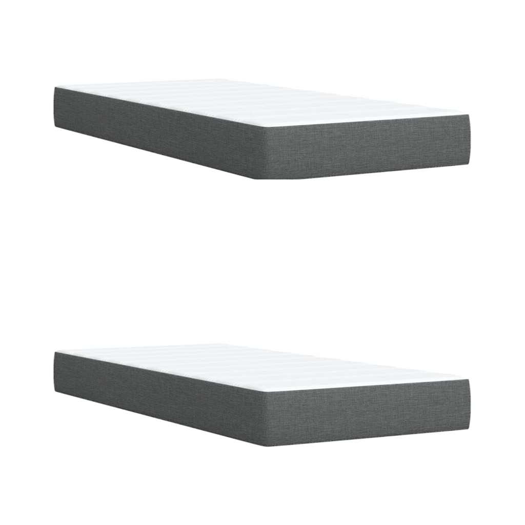 Sommier à lattes de lit avec matelas Gris foncé 200x200cm Tissu - XIOS