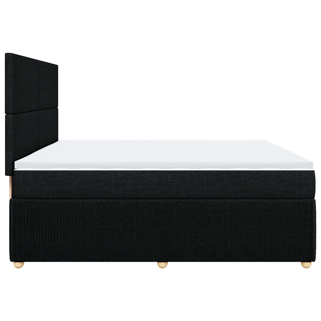 Sommier à lattes de lit avec matelas Noir 200x200 cm Tissu - XIOS