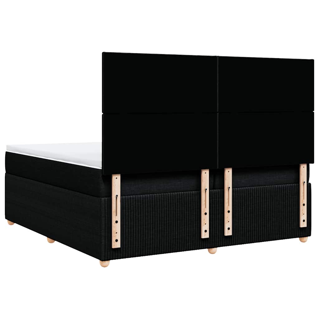 Sommier à lattes de lit avec matelas Noir 200x200 cm Tissu - XIOS