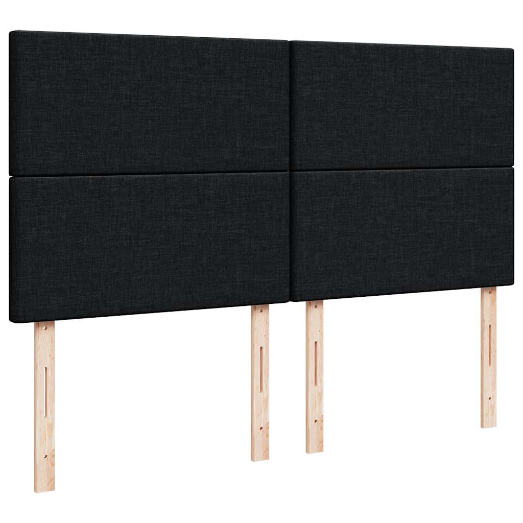 Sommier à lattes de lit avec matelas Noir 200x200 cm Tissu - XIOS