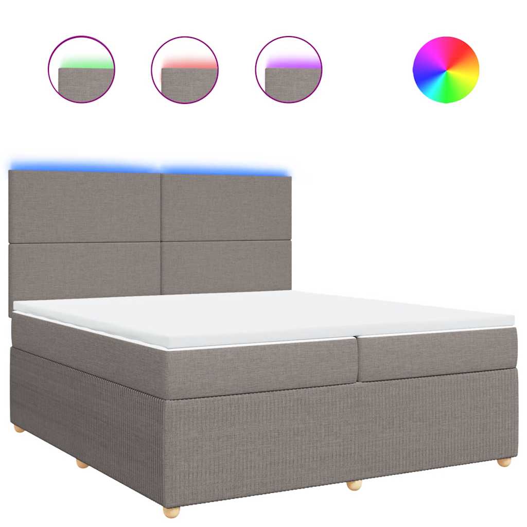 Sommier à lattes de lit avec matelas Taupe 200x200 cm Tissu - XIOS