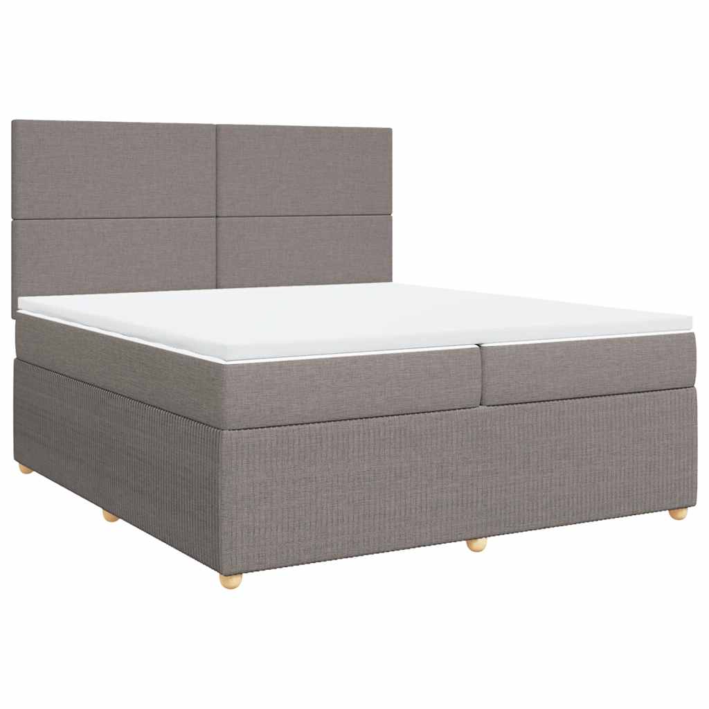 Sommier à lattes de lit avec matelas Taupe 200x200 cm Tissu - XIOS