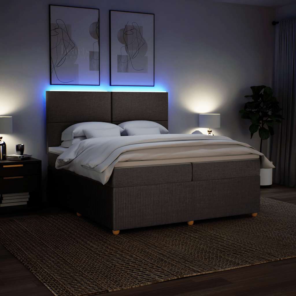 Sommier à lattes de lit avec matelas Taupe 200x200 cm Tissu - XIOS
