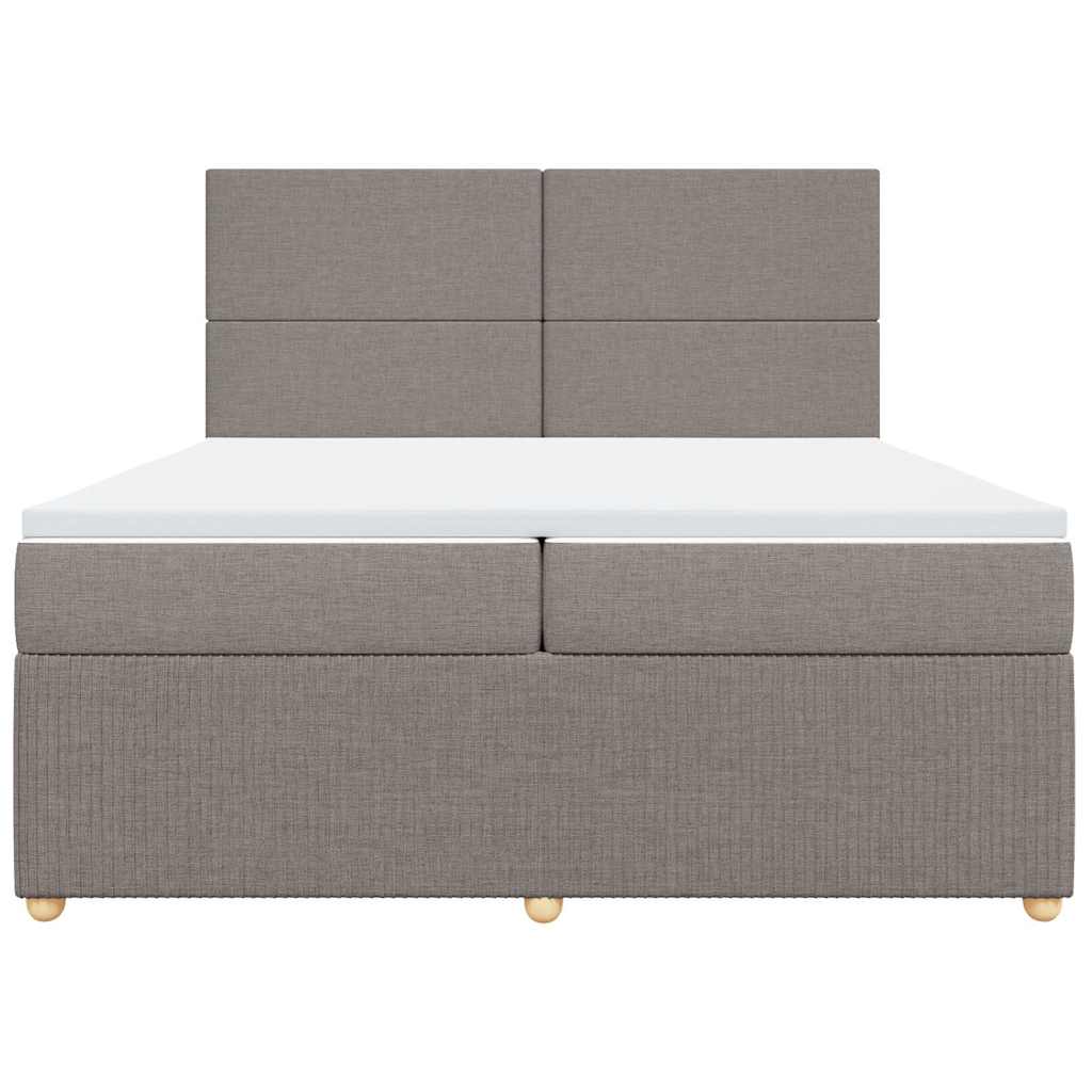 Sommier à lattes de lit avec matelas Taupe 200x200 cm Tissu - XIOS