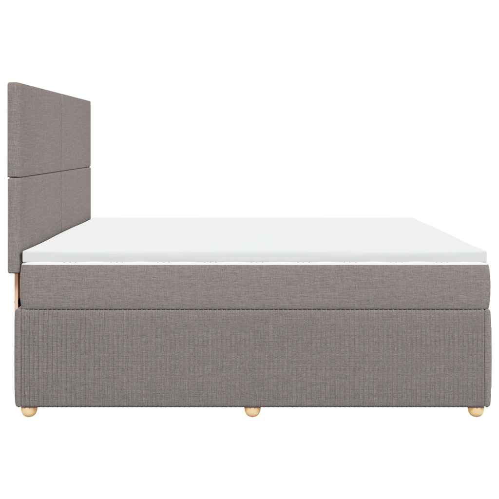 Sommier à lattes de lit avec matelas Taupe 200x200 cm Tissu - XIOS
