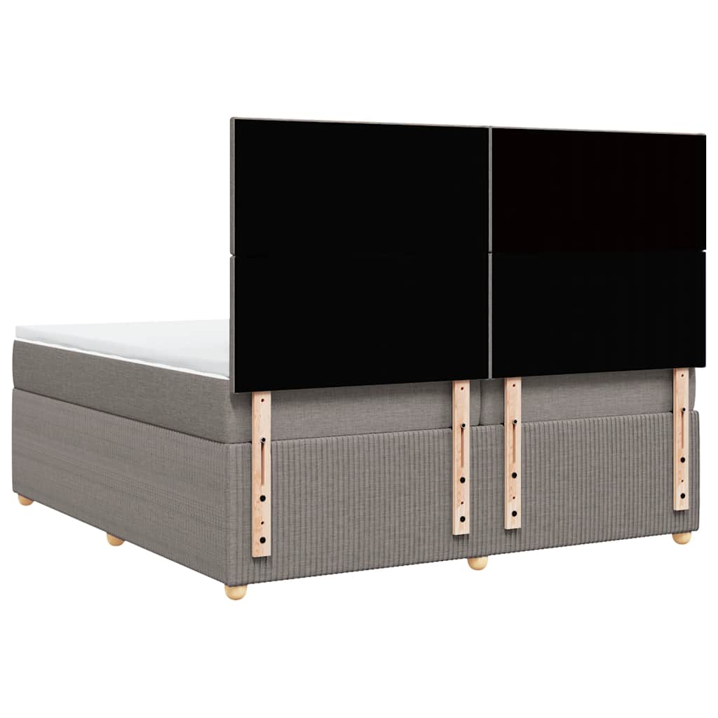 Sommier à lattes de lit avec matelas Taupe 200x200 cm Tissu - XIOS