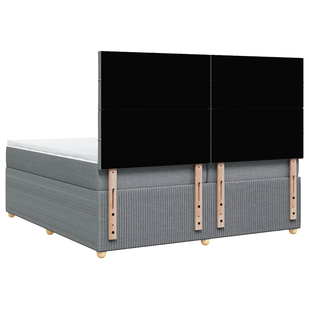 Sommier à lattes de lit avec matelas Gris clair 200x200cm Tissu - XIOS