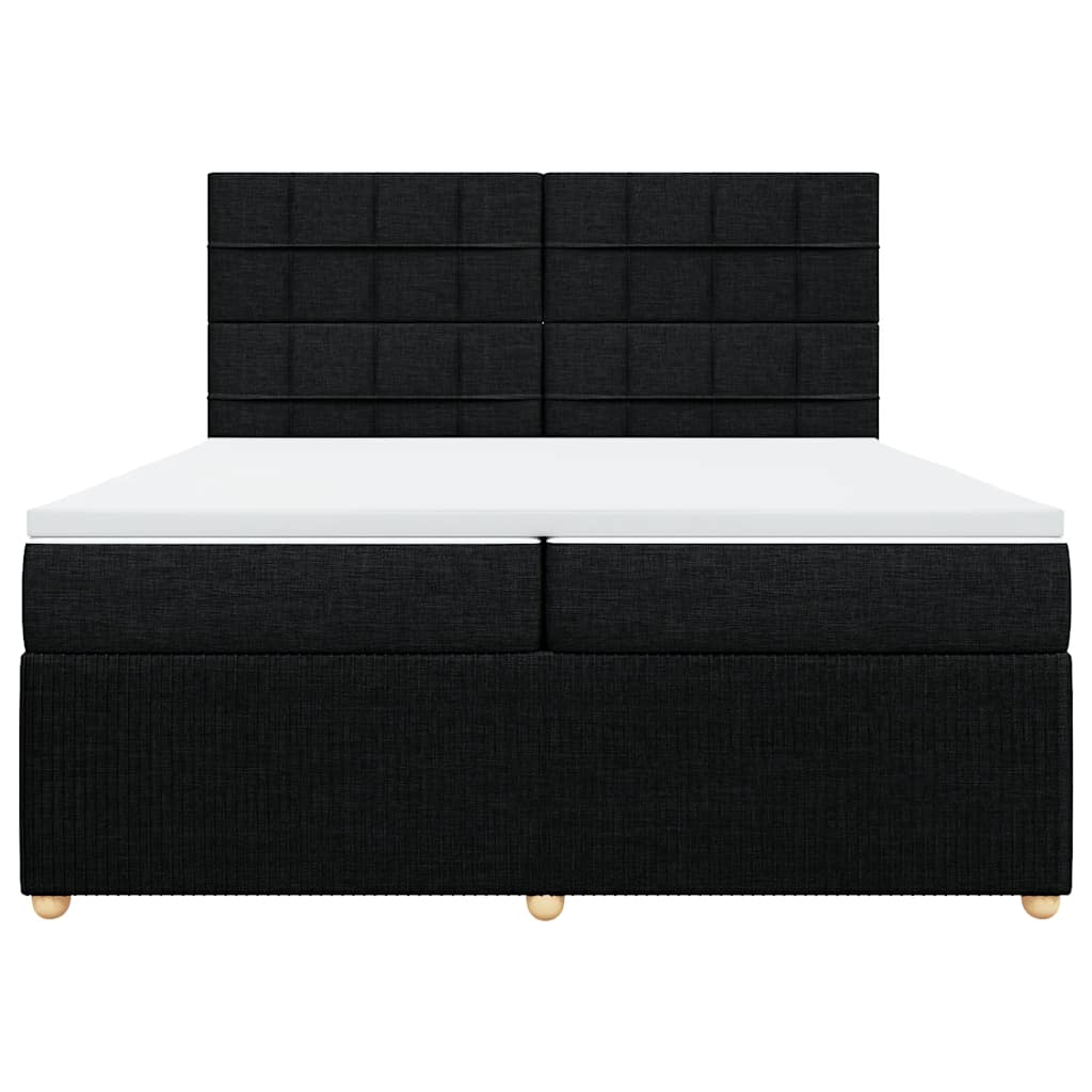 Sommier à lattes de lit avec matelas Noir 200x200 cm Tissu - XIOS