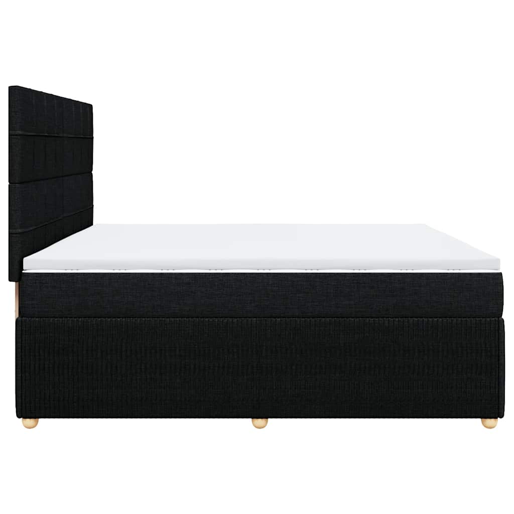 Sommier à lattes de lit avec matelas Noir 200x200 cm Tissu - XIOS