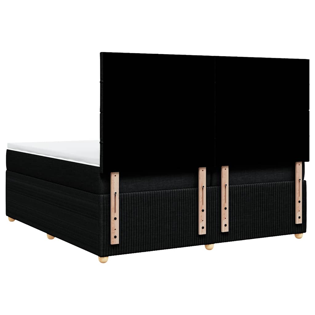 Sommier à lattes de lit avec matelas Noir 200x200 cm Tissu - XIOS