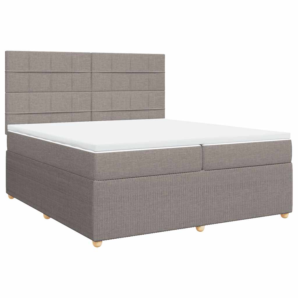 Sommier à lattes de lit avec matelas Taupe 200x200 cm Tissu - XIOS