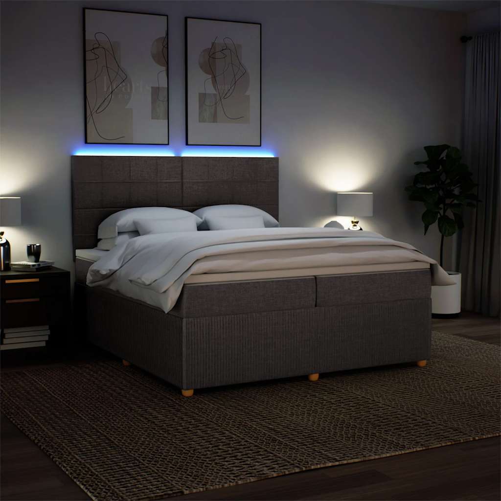 Sommier à lattes de lit avec matelas Taupe 200x200 cm Tissu - XIOS