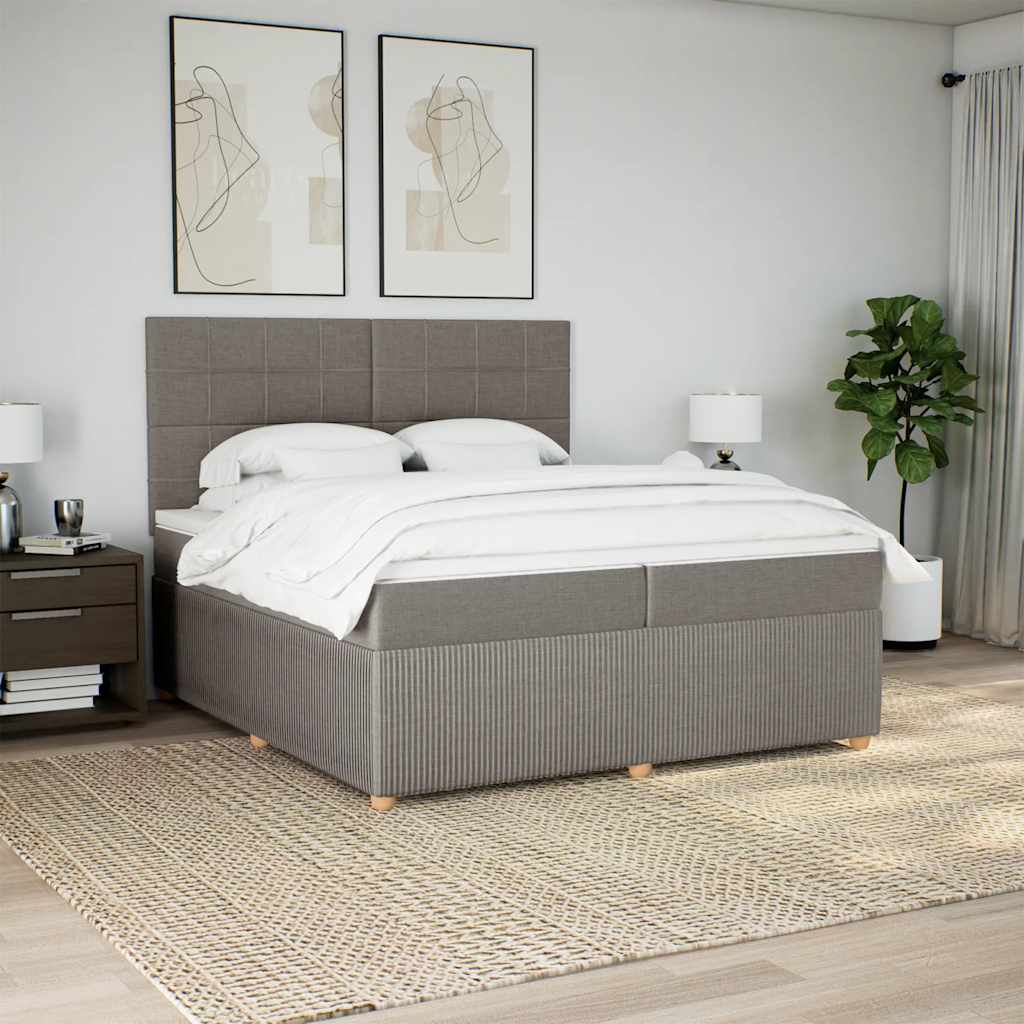 Sommier à lattes de lit avec matelas Taupe 200x200 cm Tissu - XIOS