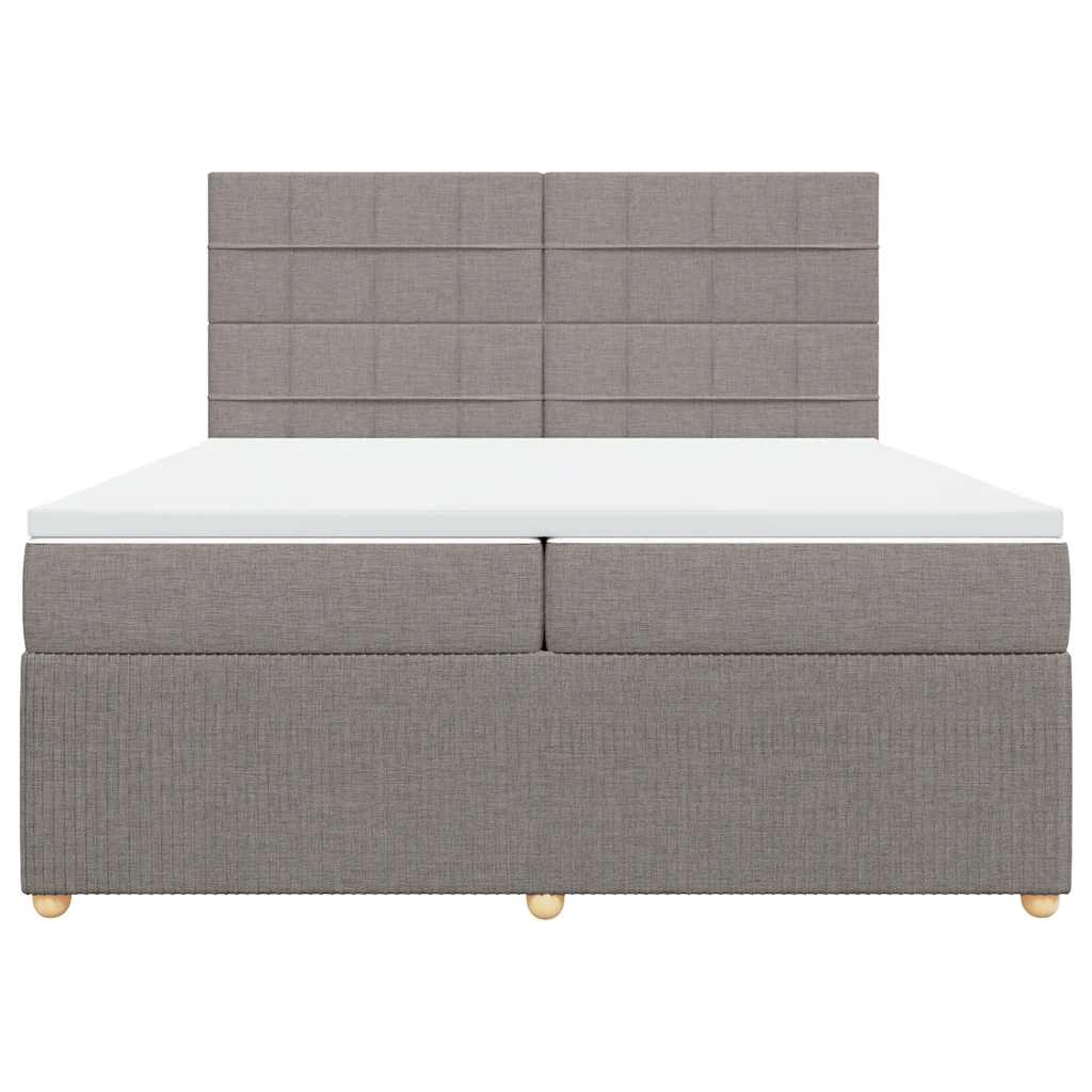 Sommier à lattes de lit avec matelas Taupe 200x200 cm Tissu - XIOS