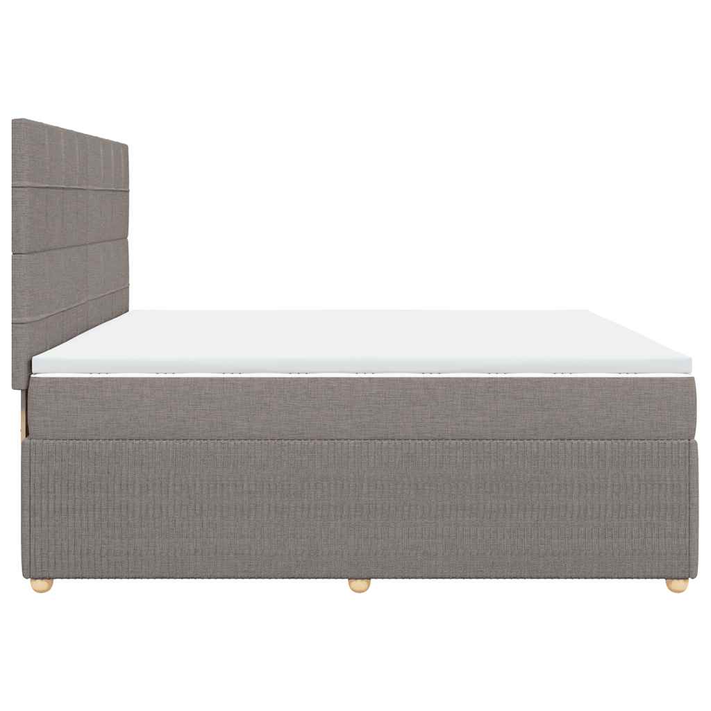 Sommier à lattes de lit avec matelas Taupe 200x200 cm Tissu - XIOS
