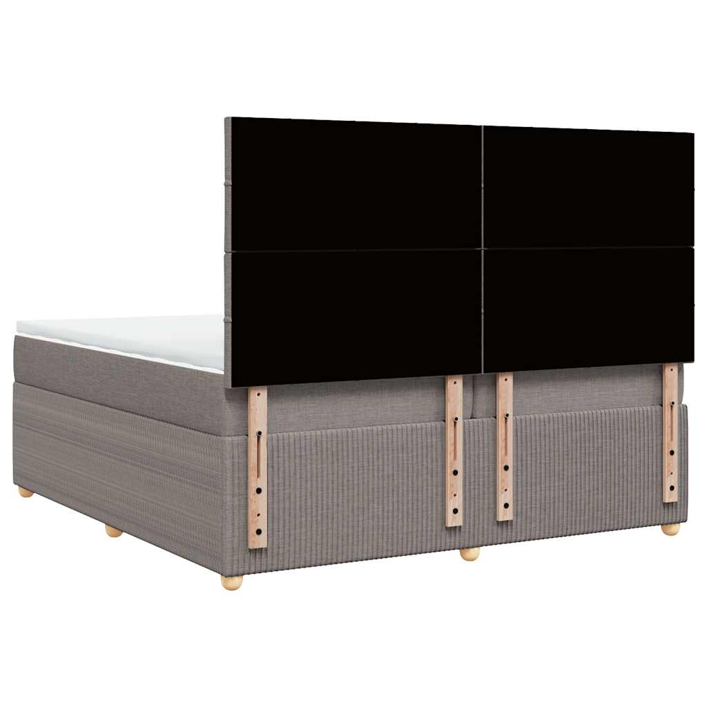 Sommier à lattes de lit avec matelas Taupe 200x200 cm Tissu - XIOS