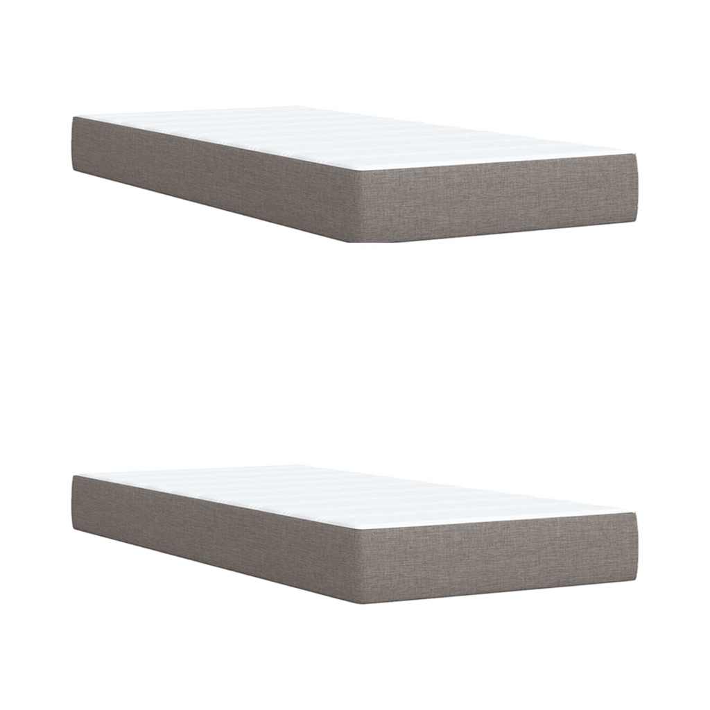 Sommier à lattes de lit avec matelas Taupe 200x200 cm Tissu - XIOS