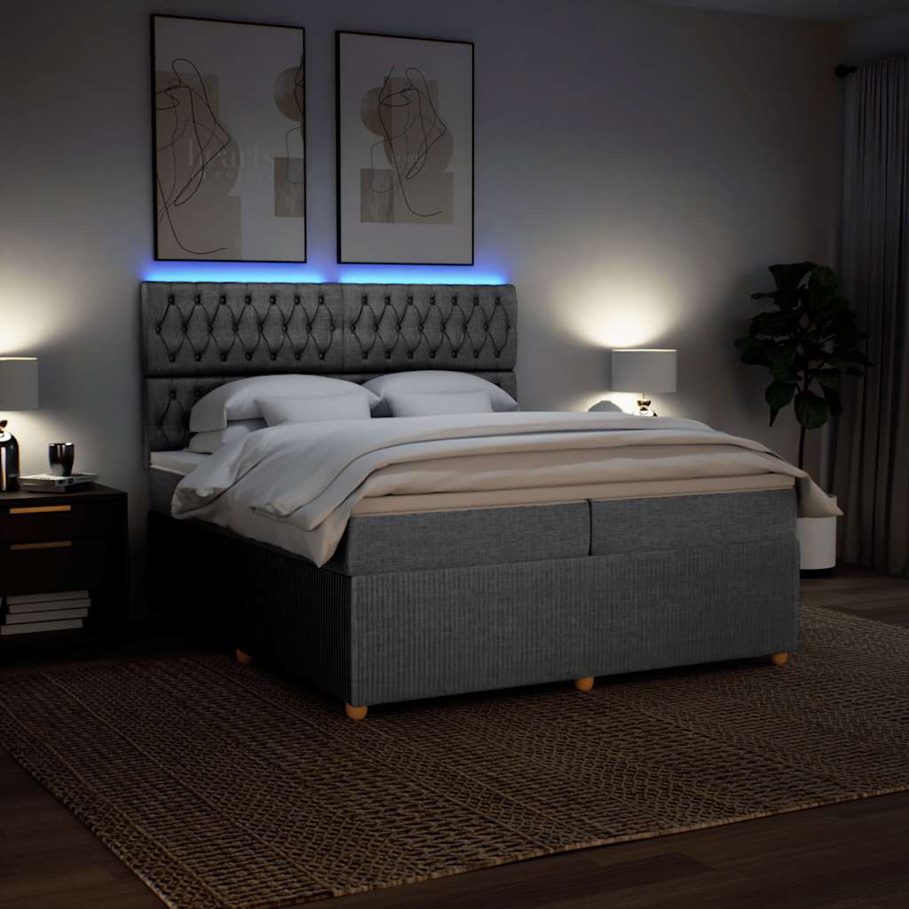 Sommier à lattes de lit avec matelas Gris clair 200x200cm Tissu - XIOS