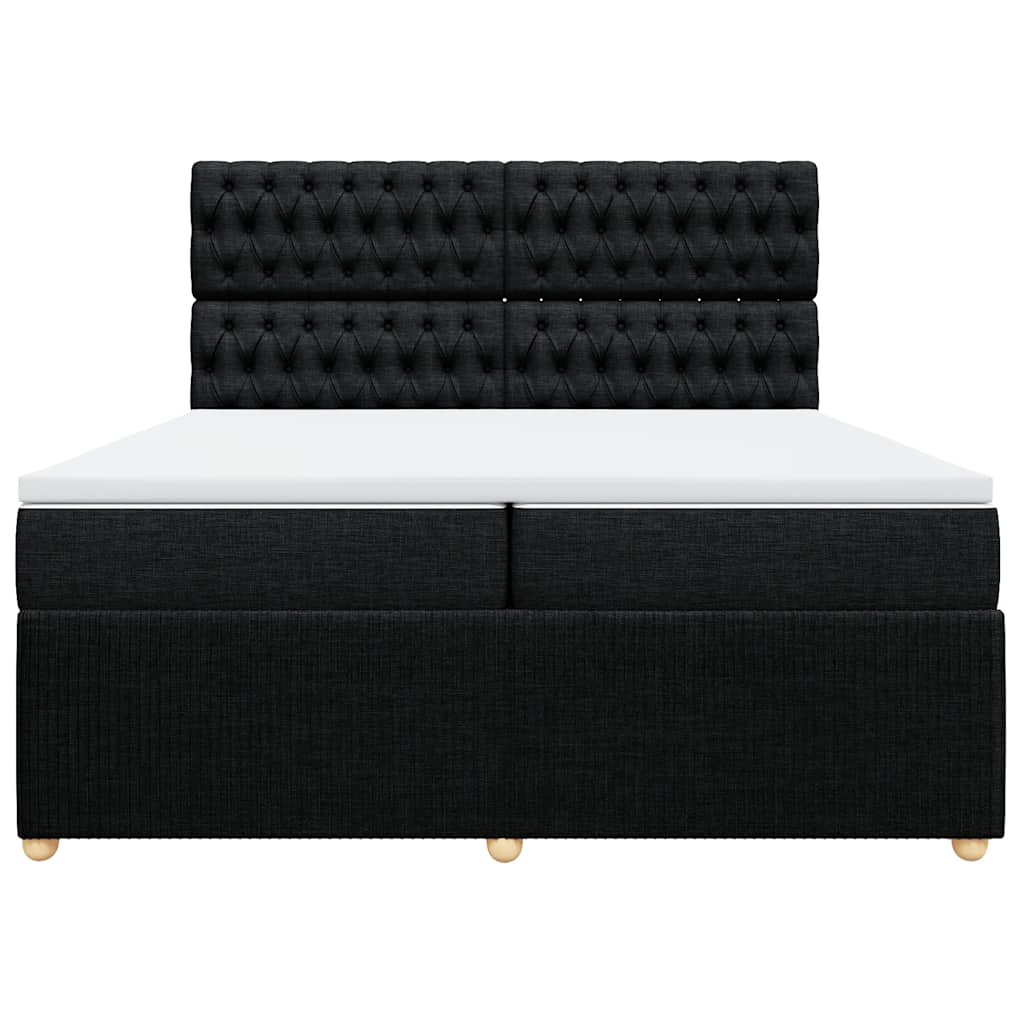 Sommier à lattes de lit avec matelas Noir 200x200 cm Tissu - XIOS