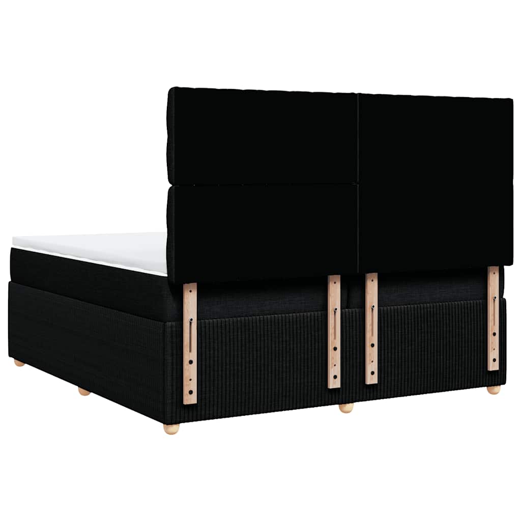 Sommier à lattes de lit avec matelas Noir 200x200 cm Tissu - XIOS
